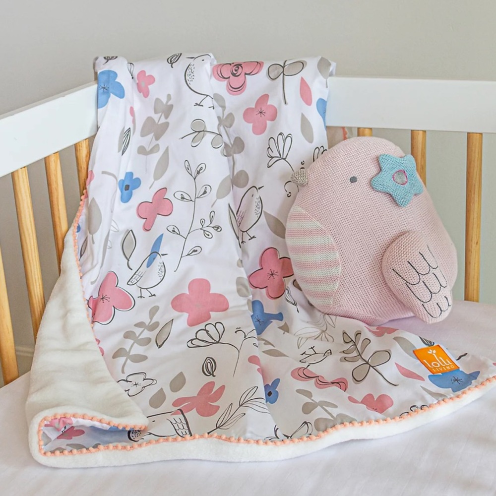 NWT LOLLI LIVING sweet girl stroller blanket